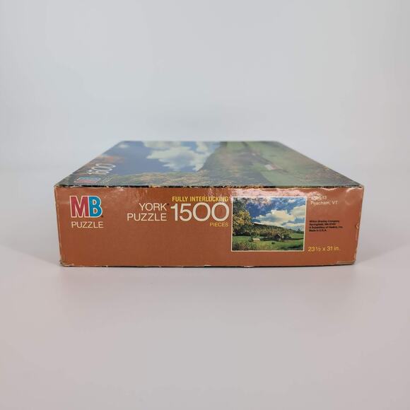 MB Milton Bradley 1500 Fully Interlocking Piece "Peacham, VT" Jigsaw Puzzle GUC - Picture 7 of 10